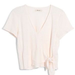Madewell Texture & Thread Wrap Top- L- Ivory